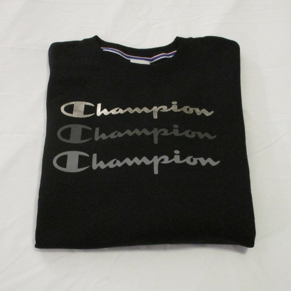 BLACK SWEATSHIRT – TRIPLE NAME BRAND SPARKLE LOGO – M – NWT - Picture 9 of 12